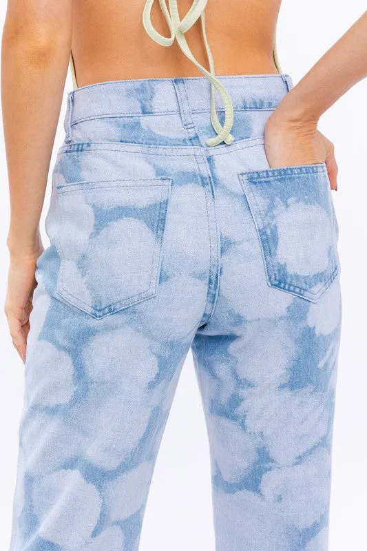 The Cloudy Days High Waist Straight Leg Denim Pants