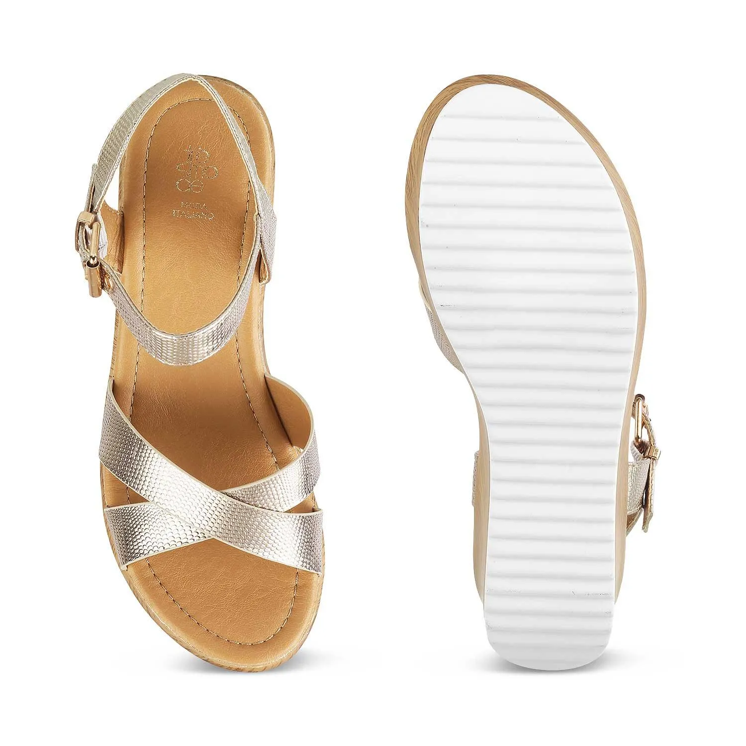 The Hungary Champagn Women Wedge Sandals