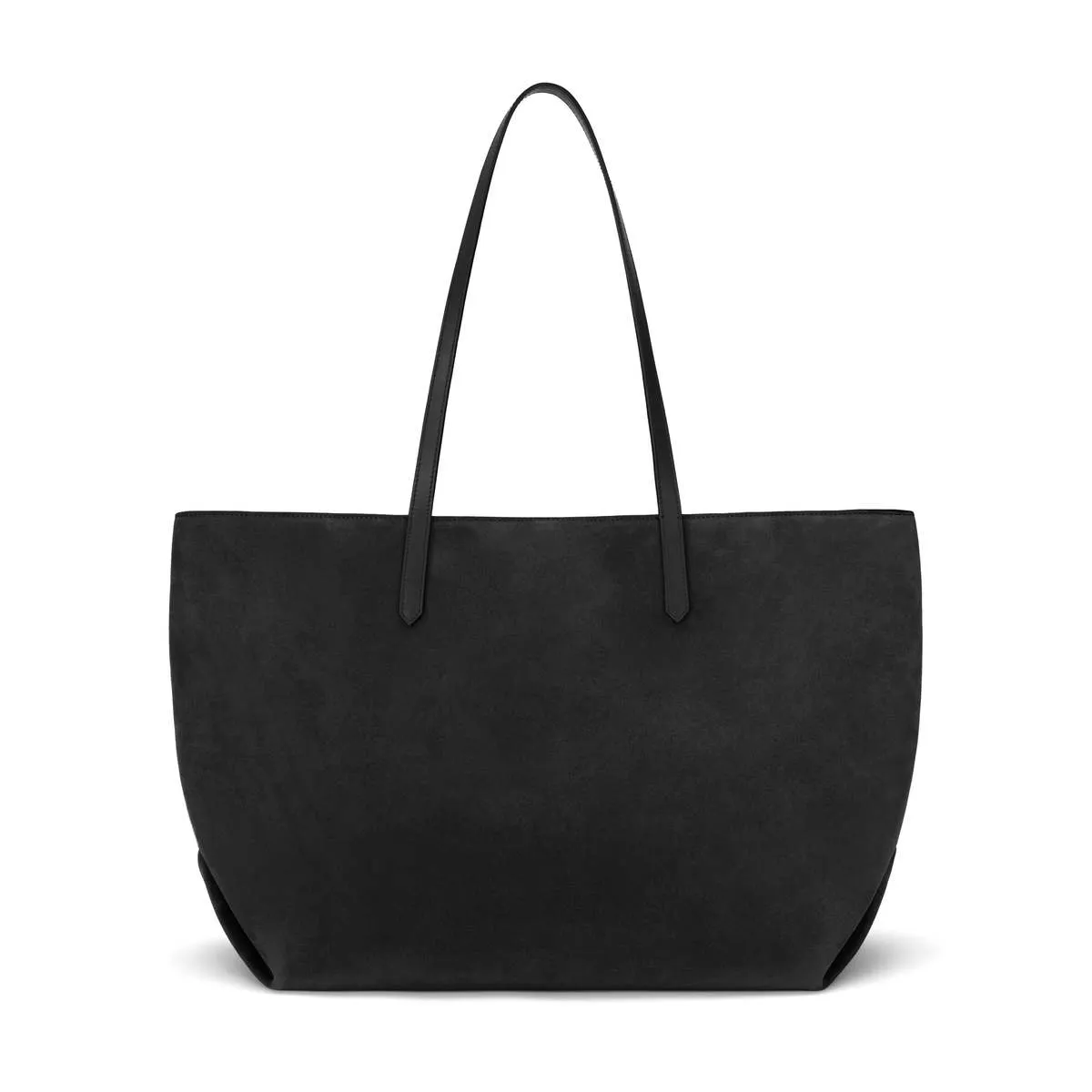 The Large Tokyo Suede & Smooth Leather Tote - Black