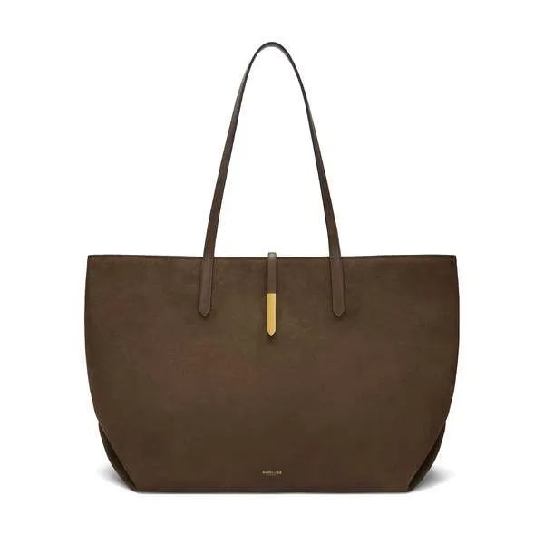 The Large Tokyo Suede & Smooth Leather Tote - Mocha