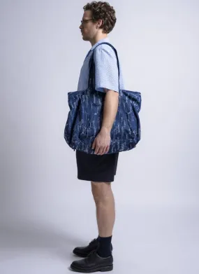 Tri Pocket Slouchy Tote - Midnight Blue Camo Denim