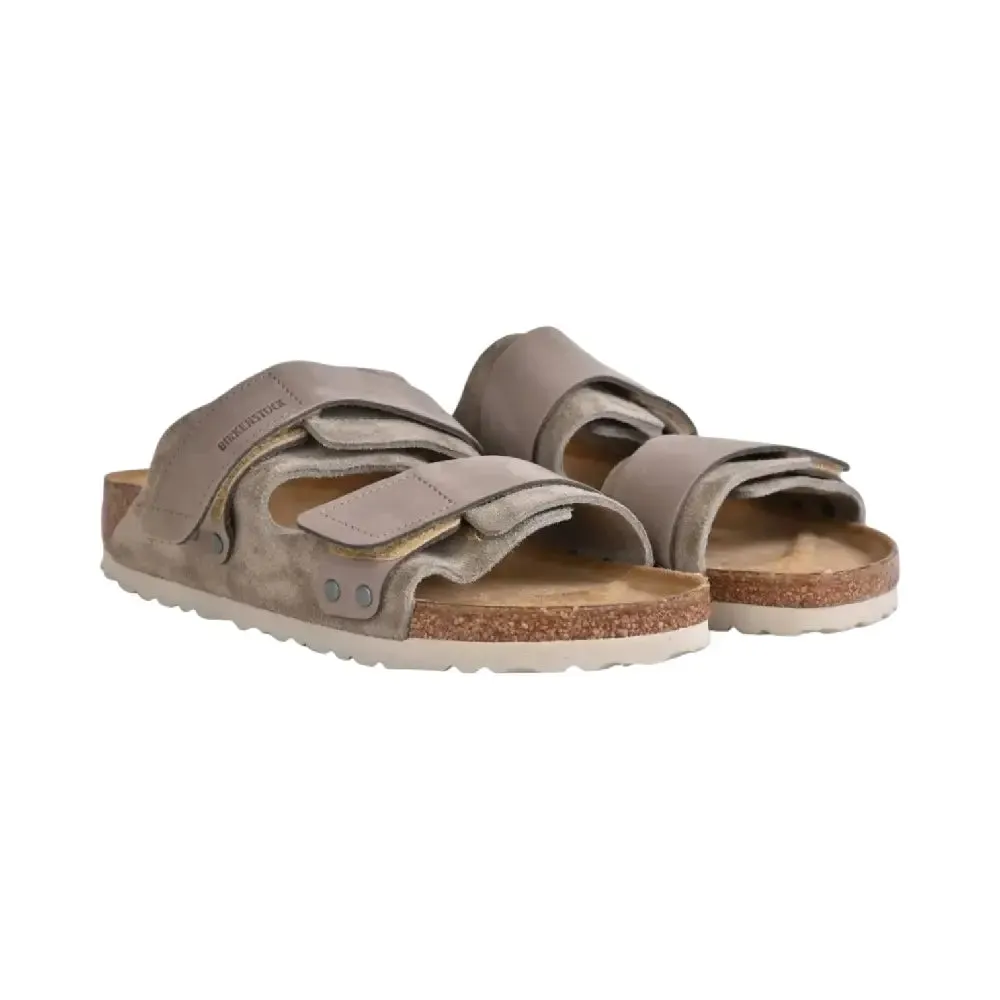 Uji Taupe Suede Sandals