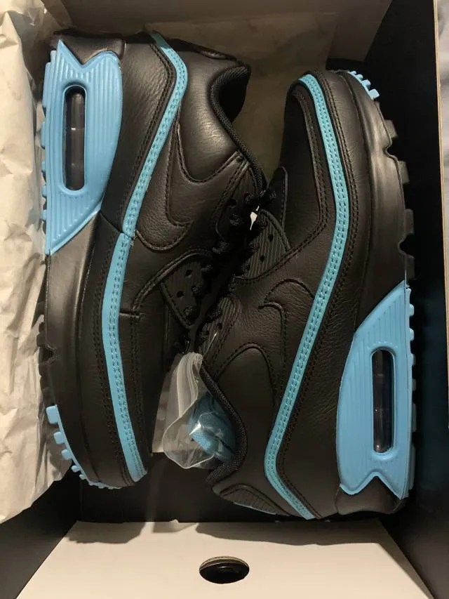 Undefeated x nike air max 90 black blue fury