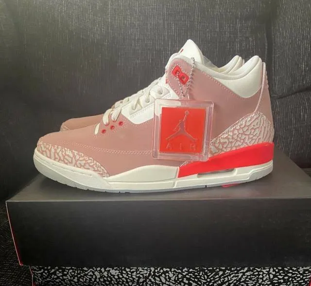 WMNS Nike Air Jordan 3 III Retro Rust Pink 6-12 Sail Whi...