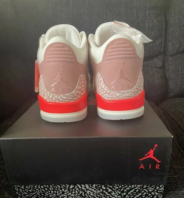 WMNS Nike Air Jordan 3 III Retro Rust Pink 6-12 Sail Whi...