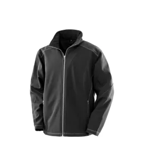 Work guard mens treble stitch softshell jacket black Result