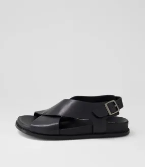 Ziera HANAKO Black Leather Sandals