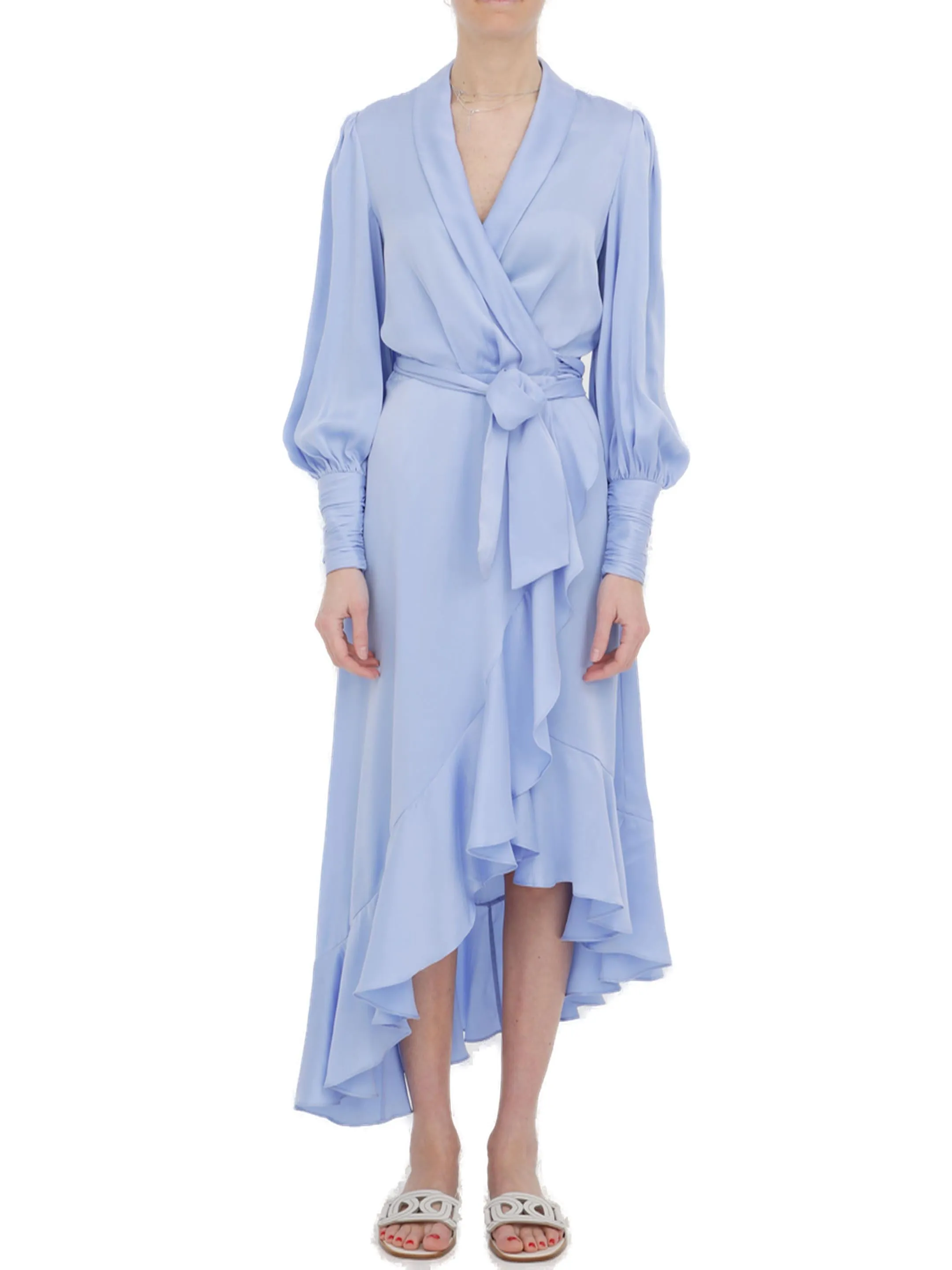 Zimmermann Asymmetric V-Neck Wrap Dress